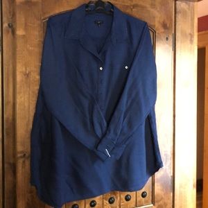 Talbots nave blue linen tunic